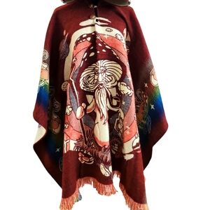 Mushroom poncho, wool poncho, poncho from ecuador Poncho from Ecuador